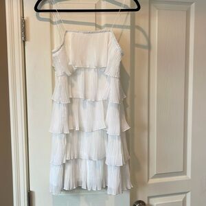 White ruffle tiered dress. Size small worn once.